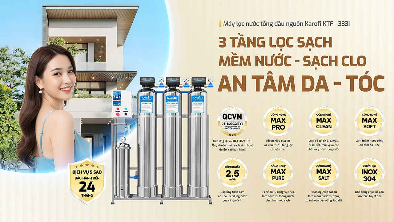 Máy lọc nước tổng đầu nguồn Karofi KTF - 333